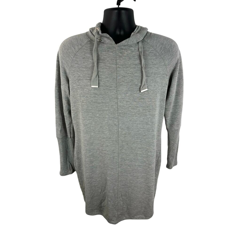 Athleta Solitude Hoodie Sweatshirt Dress Grey Super Soft Cozy Lounge Size Small